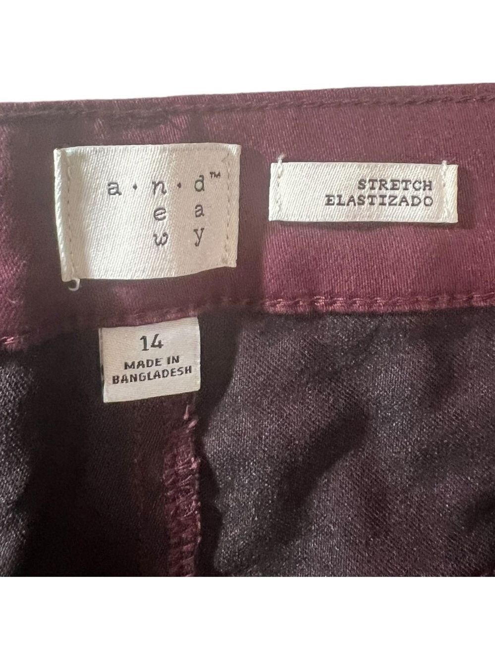 A New Day Women’s Skinny Button Front Jeans Burgundy Size 14 - Picture 3 of 7